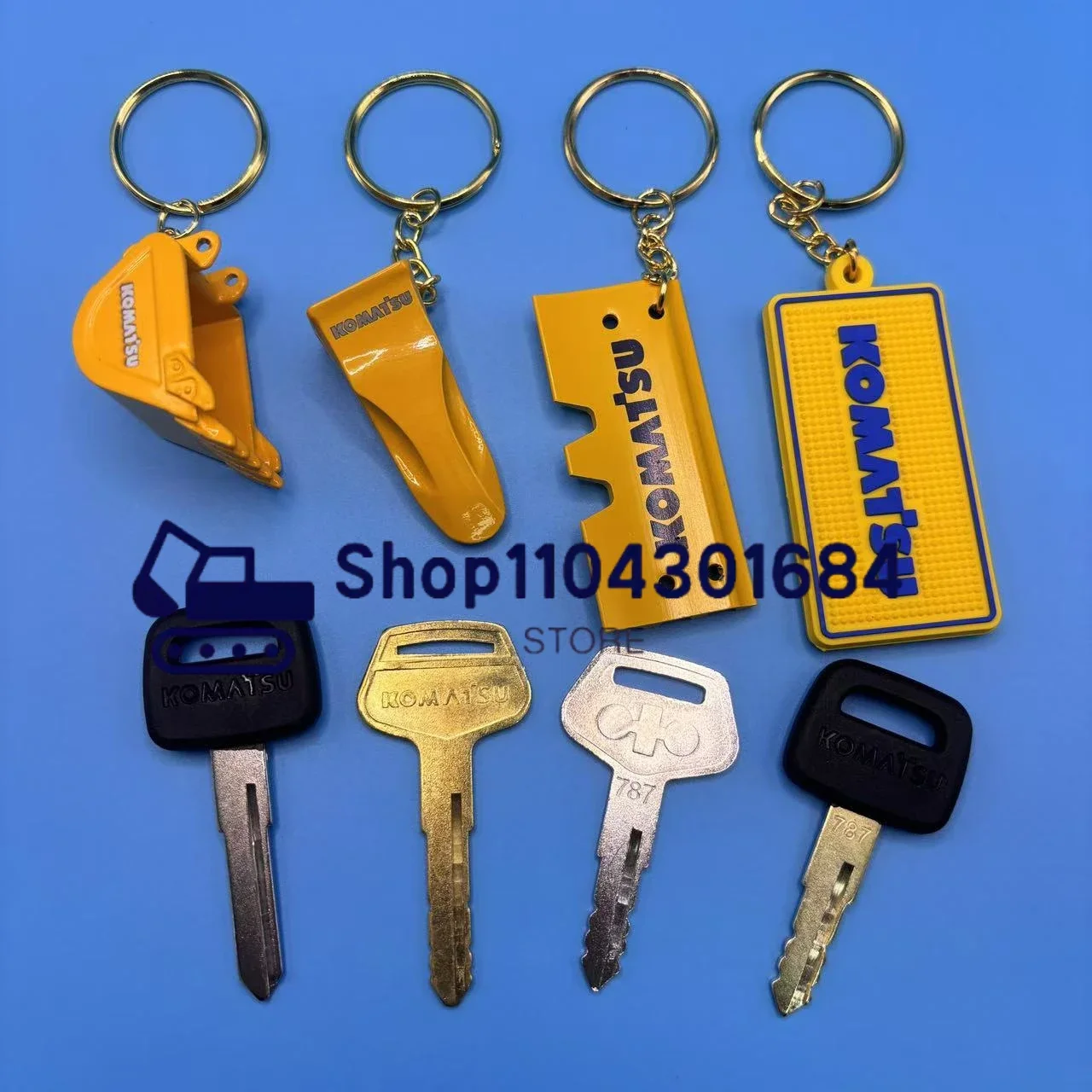 2 adet Komatsu Pc-7 -8 787 Kontak Anahtarı Kova Anahtarlık Ekskavatör Ağır Ekipman Anahtarlık F0001