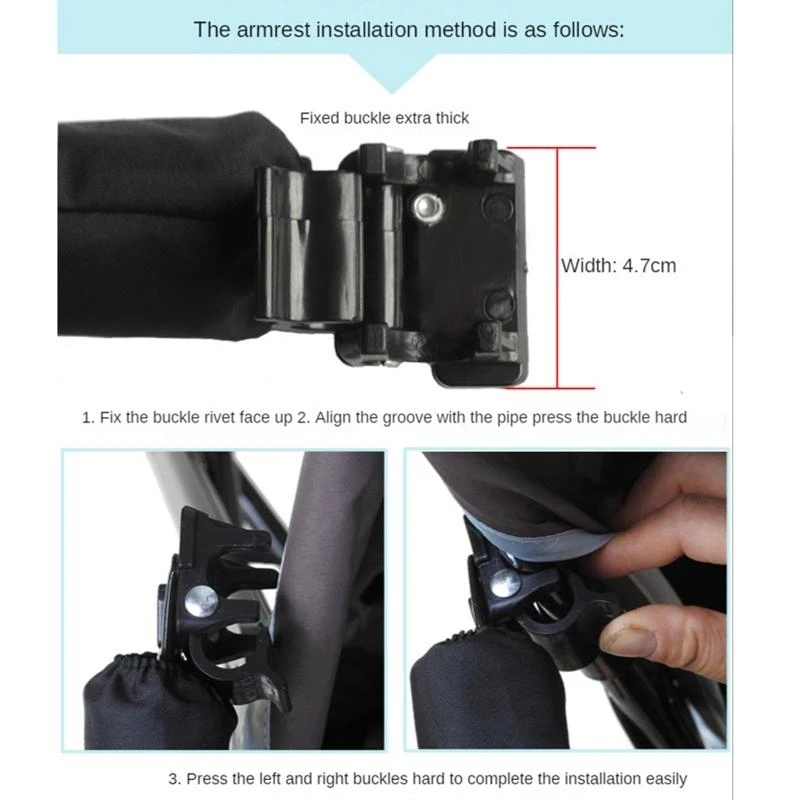 M76C المصد القابل للإزالة لعربات الأطفال ومسند الذراع الأمامي وعربة الأطفال ذات الأنبوب المستدير ومسند الذراع #5