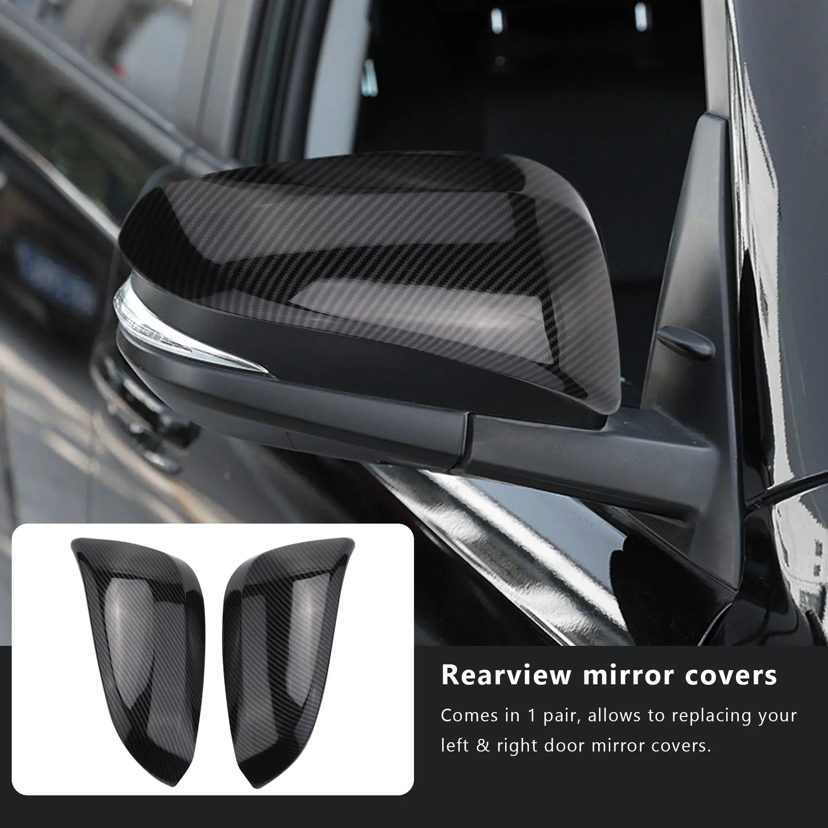 Car Rear View Mirror Decoration Side Door Mirror Cover Cap for Toyota Hilux Revo Fortuner Vigo Highlander RAV4