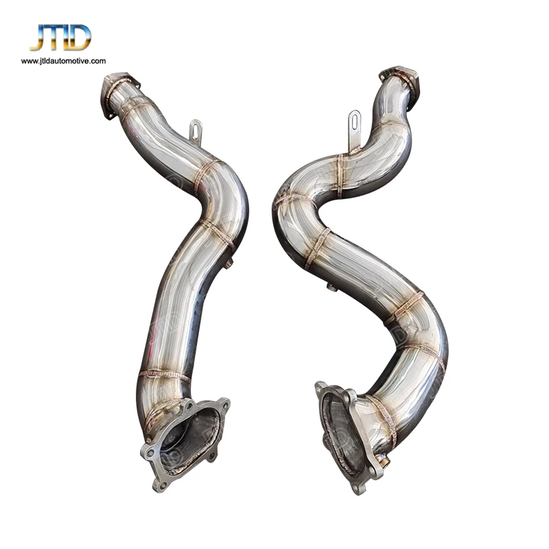 JTLD Steel Stainless Downpipe turbo exhaust manifold for Audi S6, S7, RS6, RS7, A8, S8 C7 4.0 T