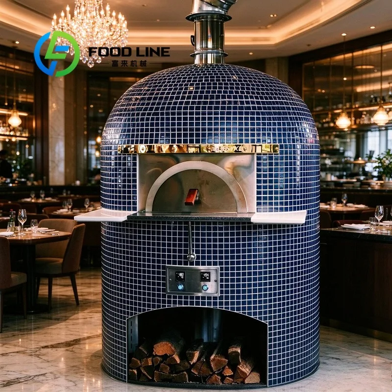 Large Pizza Oven Napoli Style Wood Fired Commercial Natural Stone Hearth Crispy Crust Pizza Delivery Kitchen Use Ready To Ship