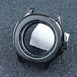39.5mm Silver Black Men's case NH35 Watches Case inner Shadow ring Sapphire Glass NH34 NH36 movement Fit 20mm strap Watch Box