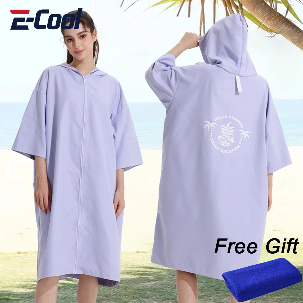 Print Bath Towel Quick-drying Hooded Cape Large Towel Microfiber Beach Towel Wetsuit Adult Poncho Bathrobe