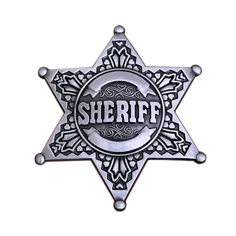 American sheriff's belt buckle six-pointed star Western style