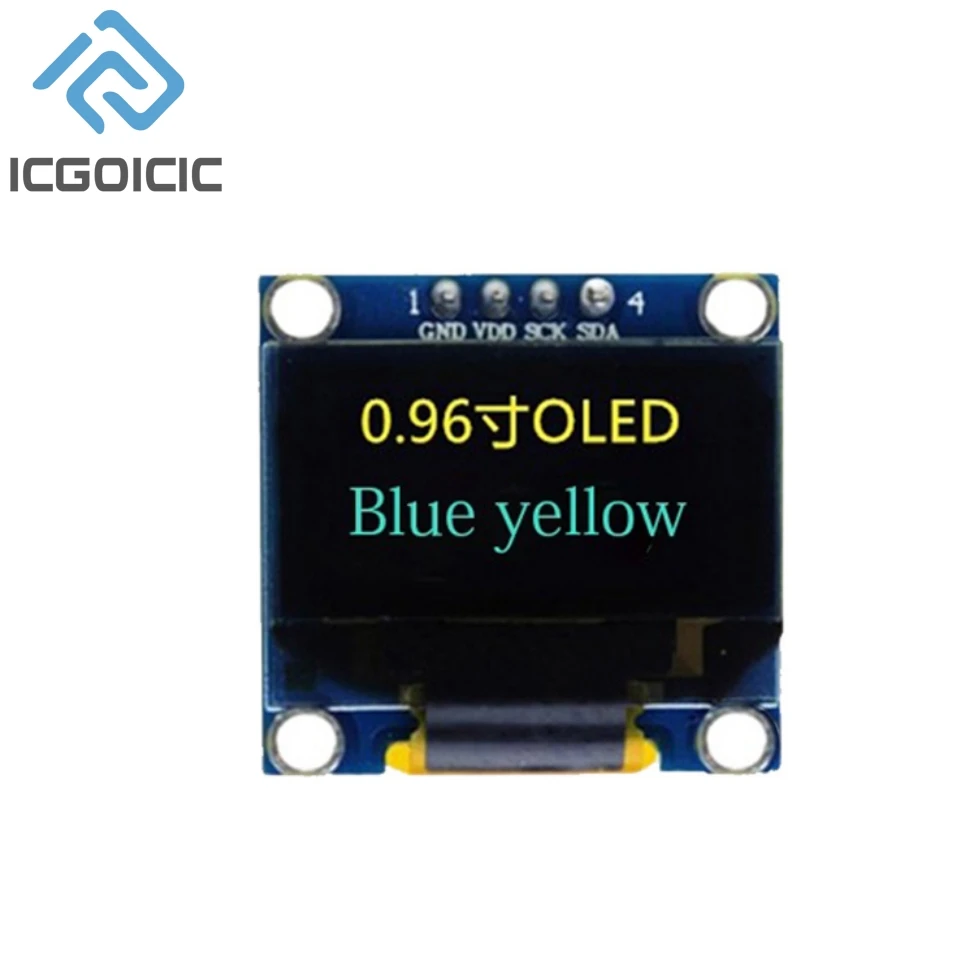 0.96 Inch OLED Display Module  128x64 Pixel I2C SSD1306 Luminous OLED Screen Board Compatible With Arduino Raspberry Pi ESP32