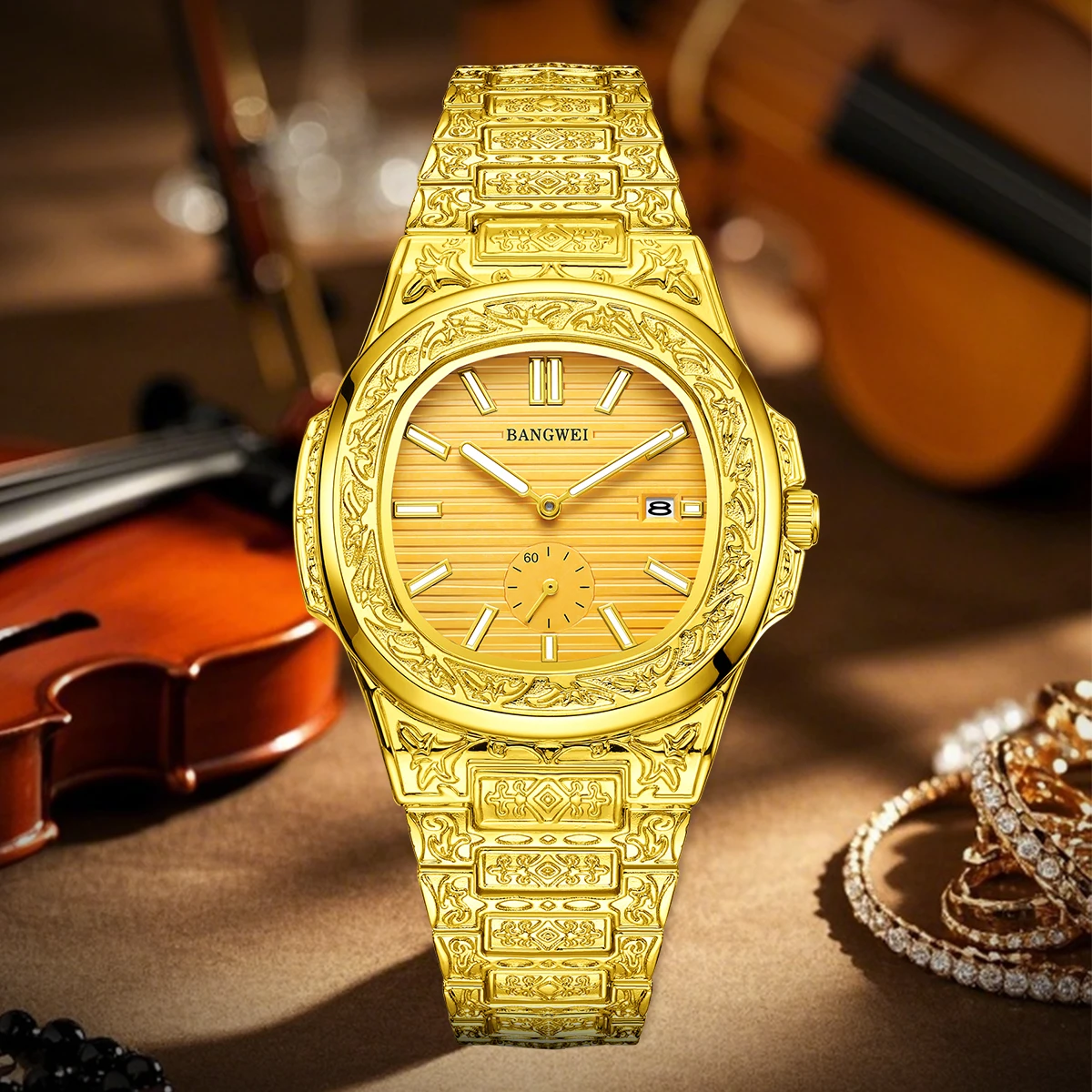 LIGE Retro Top Luxury Quartz Watch Men Wristwatch Waterproof Fashion Casual Golden Classic Calendar Waterproof Watch Male Clock