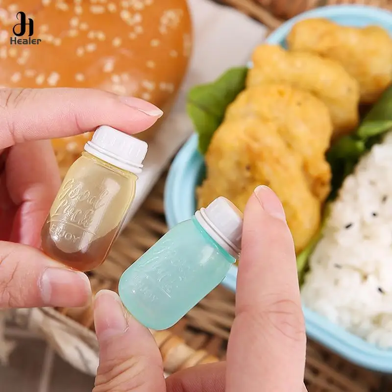 4Pcs Mini Cute Pattern Sauce Box Squeeze Bottle Cartoon Tomato Honey Condiment Container For Kids Lunch Box Accessories