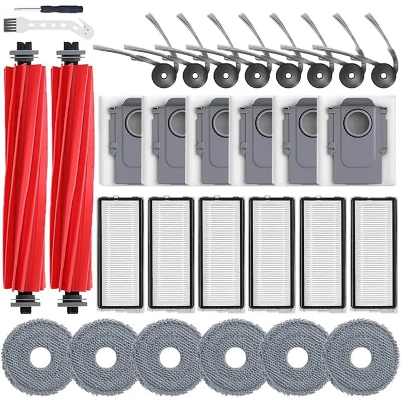 【favorite】kit-d'accessoires-pour-aspirateur-robot-roborock-qv-35a-qv-35sqr-598-qr-798-brosses-principales-brosses-laterales-filtres-tampons-de-vadrouille