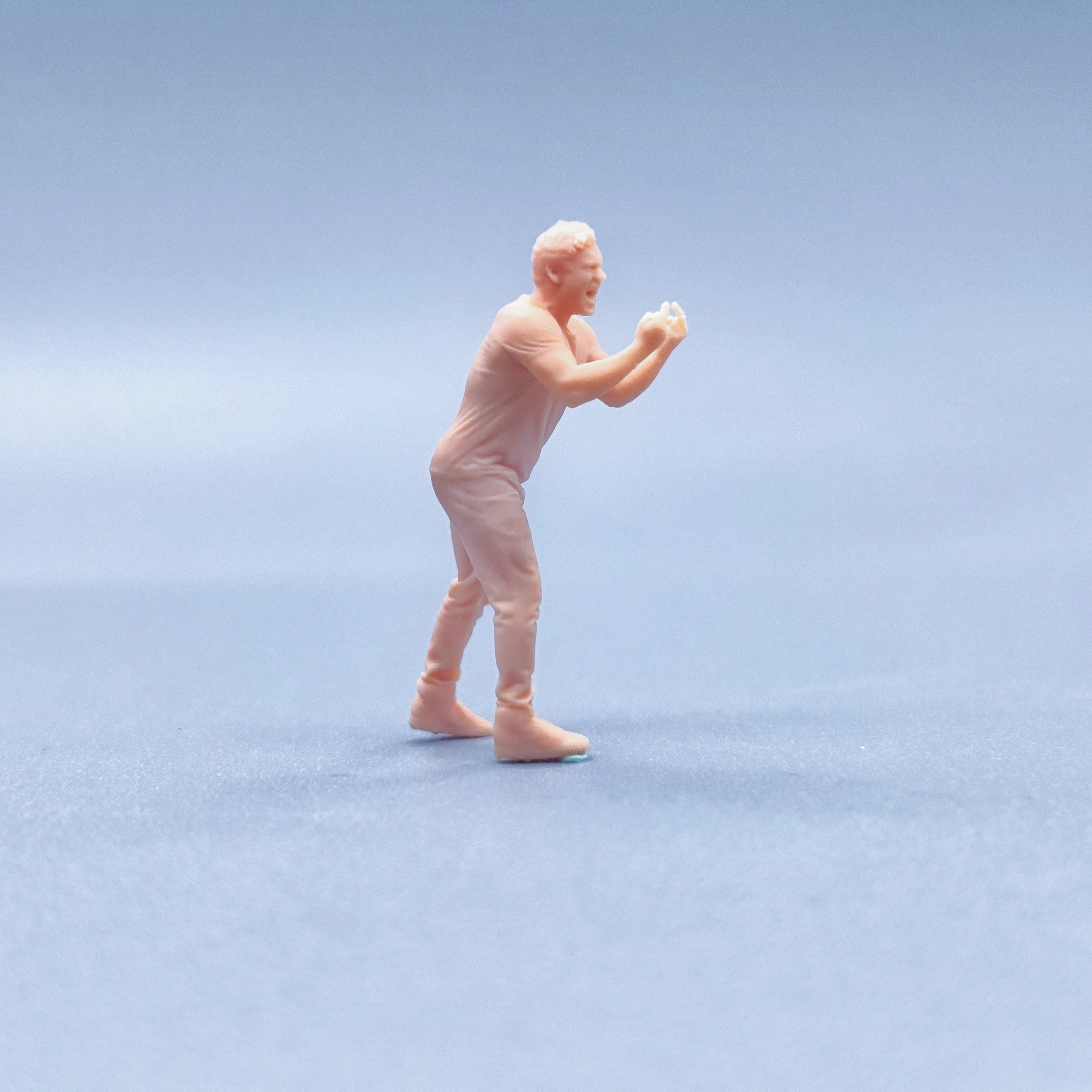 1/64 1/43 Figurines Scale Model Resin Standing Angry Rock Fxxk Gesture Male Uncolored Miniatures Diorama Hand-painted V902