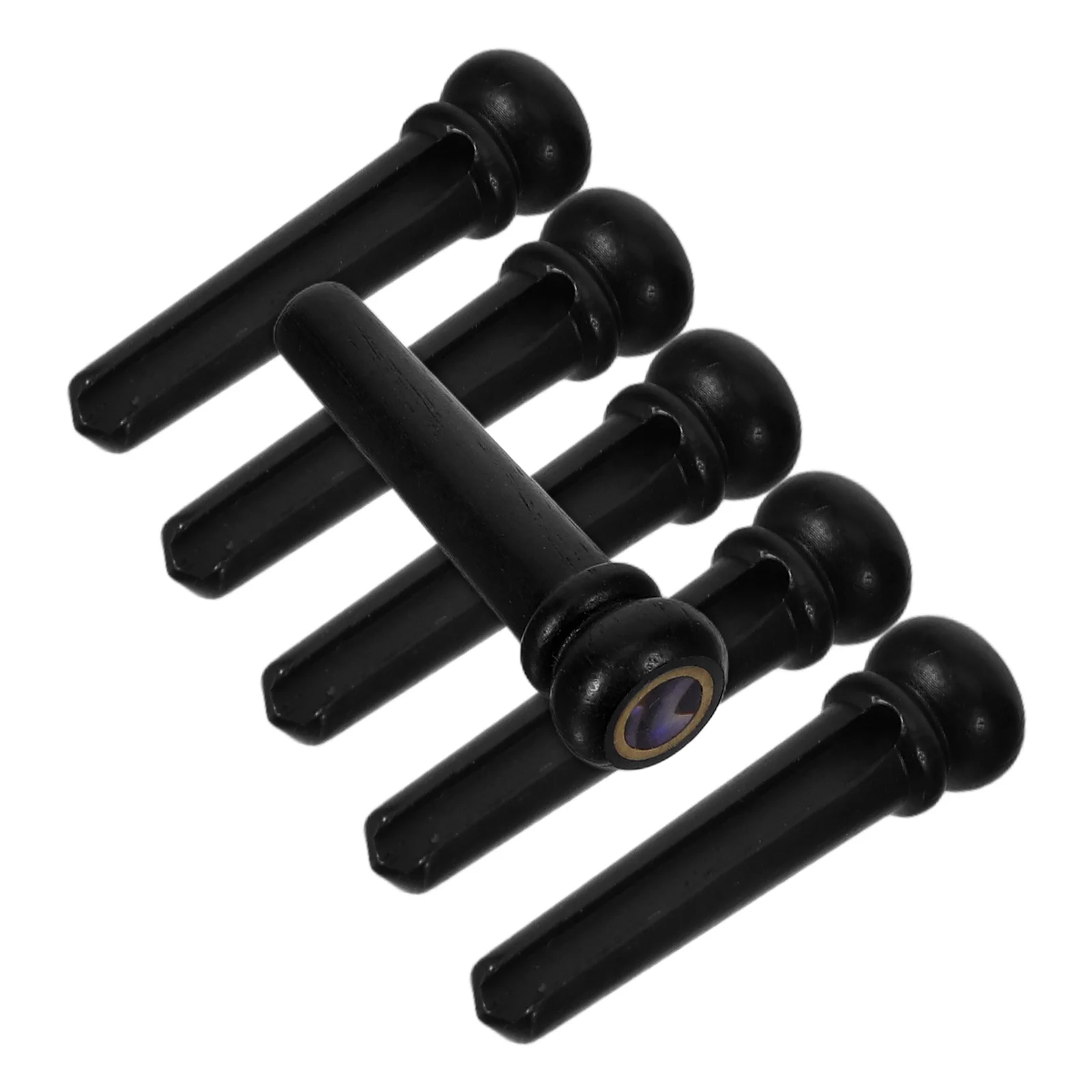 

6pcs Ebony Bridge Pins Copper Rings Abalone Inlays String Replacement Enhance Sound Stability Wood Pegs Acoustic