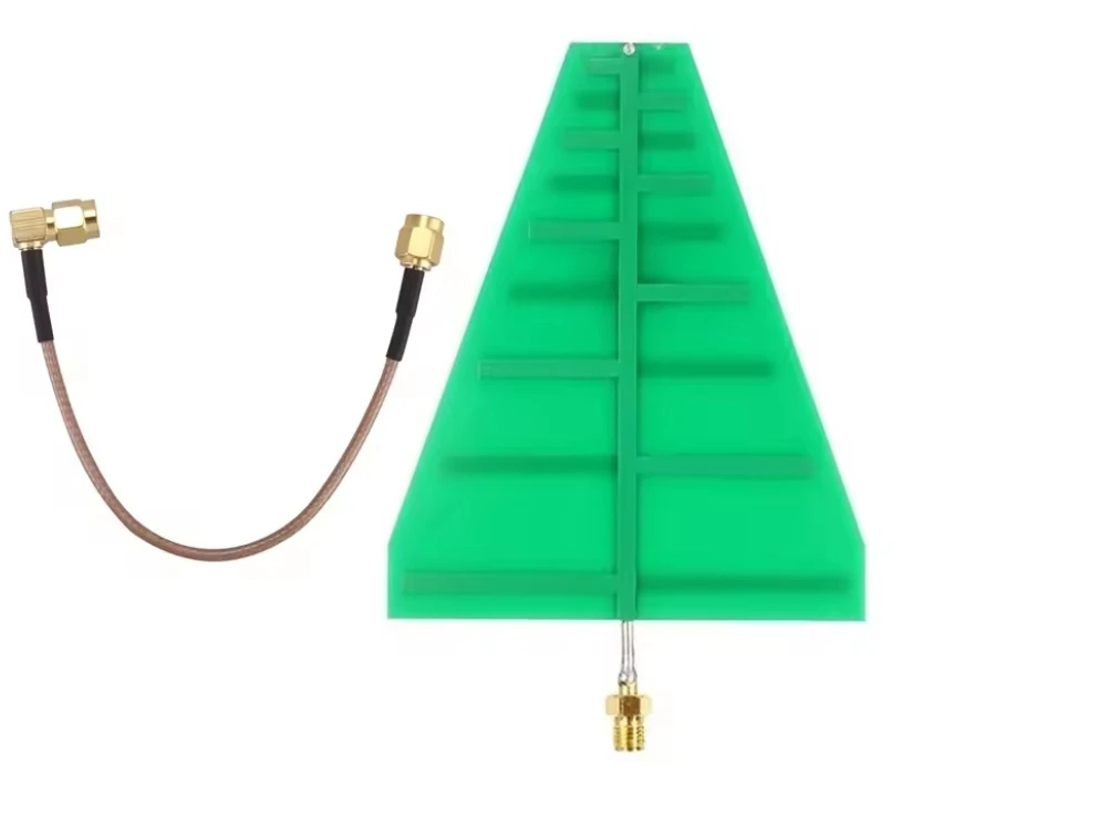 SMA Male to SMA Right Angle Male Plug Jumper Pigtail Cable & 15W 5-6DB 1.35GHz-9.5GHz UWB SMA Antenna