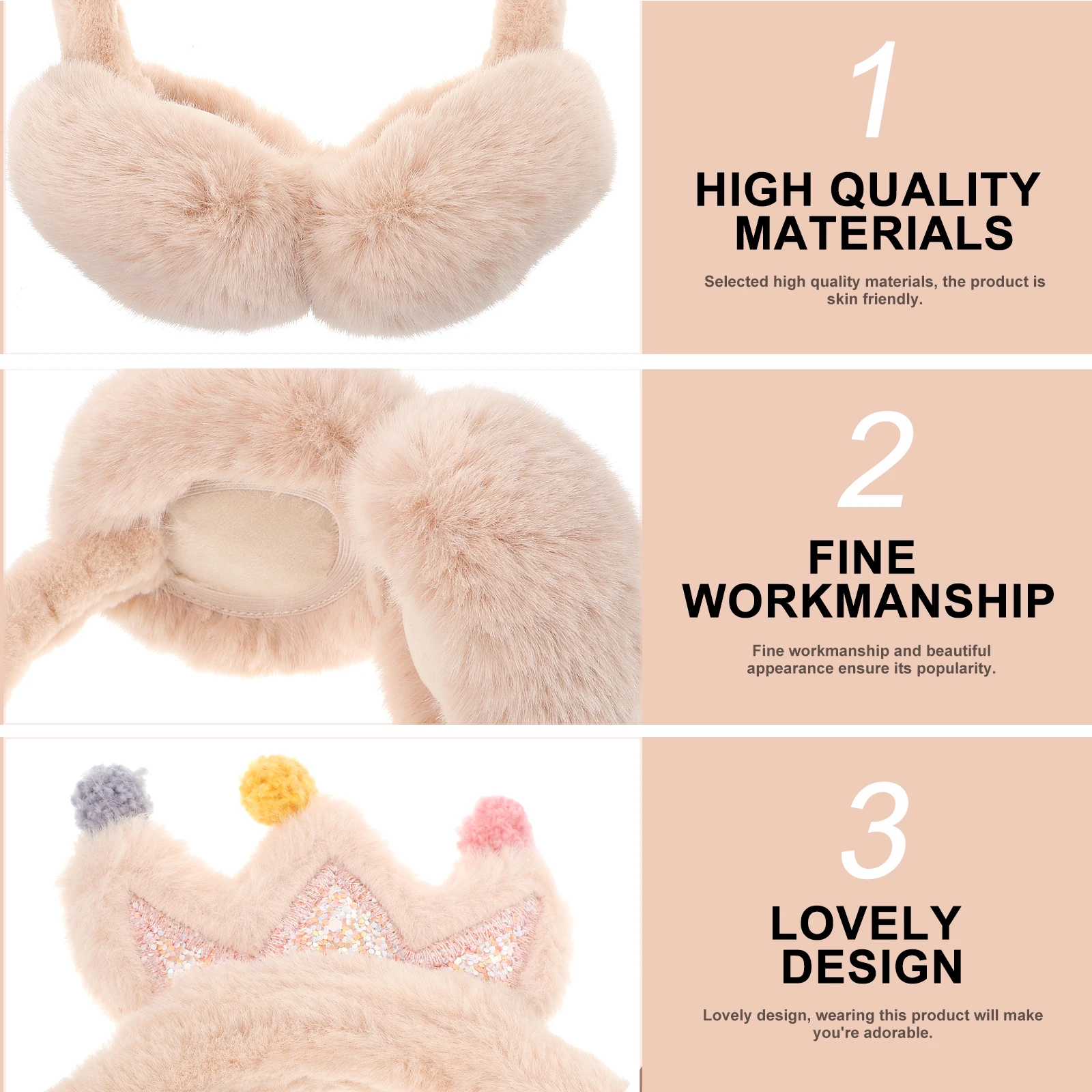 

1Pcs Adorable Kids Earmuff Cute Cartoon Ear Warmer Fine Workmanship Winter Outdoor Ear Cover for Boys Girls Portable Headband
