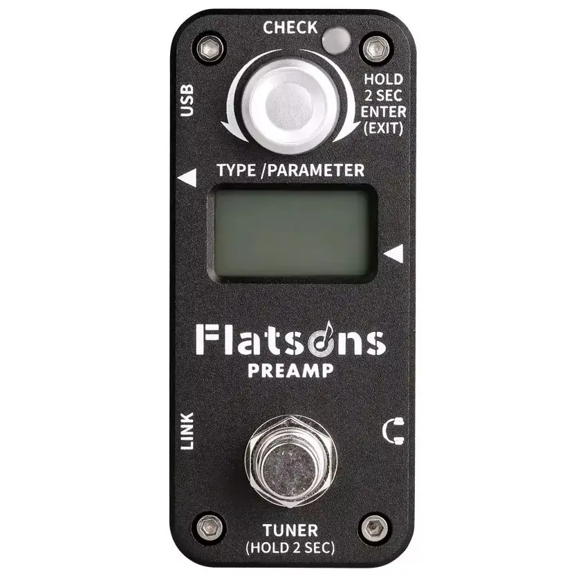 Flatsons Preamp Electric Guitar Effects Peda Mini Pedal for Electric Guitar Clears Distortion Overload Heavy Metal Tuning Meters
