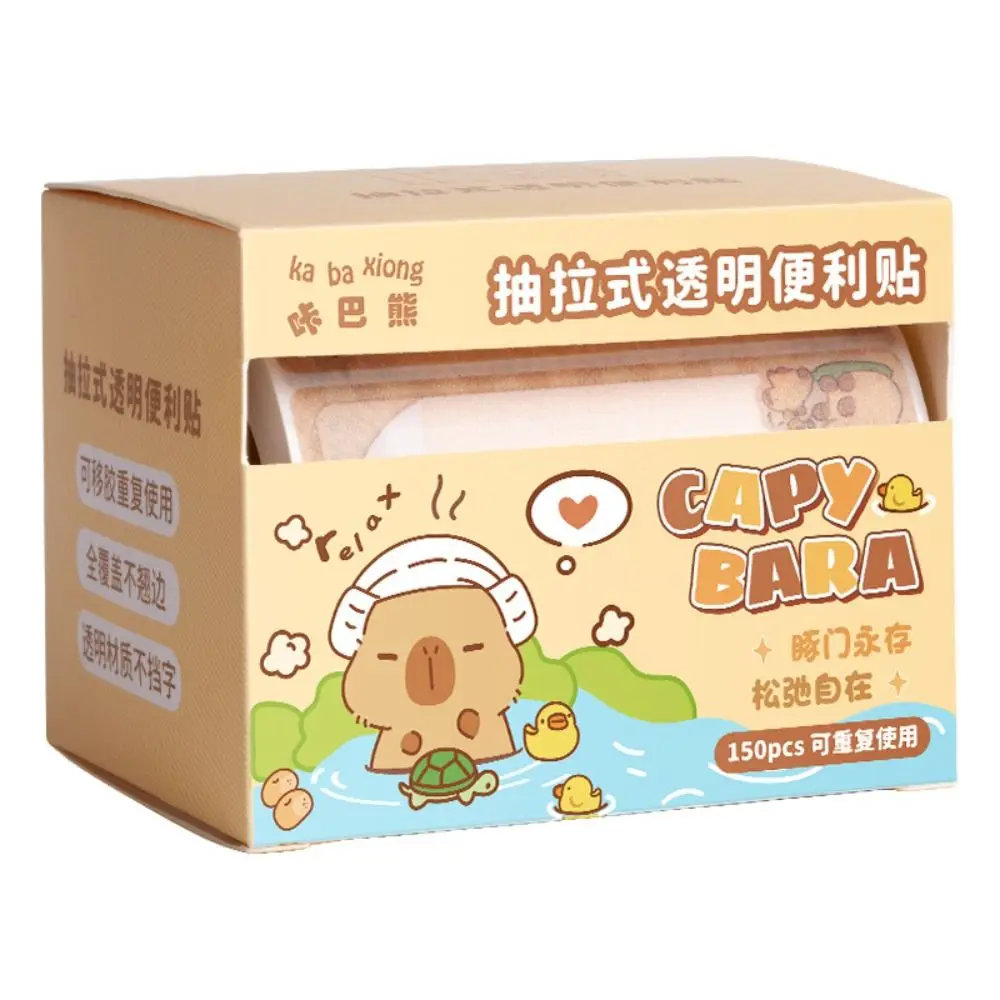 150PCS/Set Pull-out Design Memo Pad Full Adhesive Capybara Labels Stickers DIY Glitter Scrapbook Sticker School Office Supplies