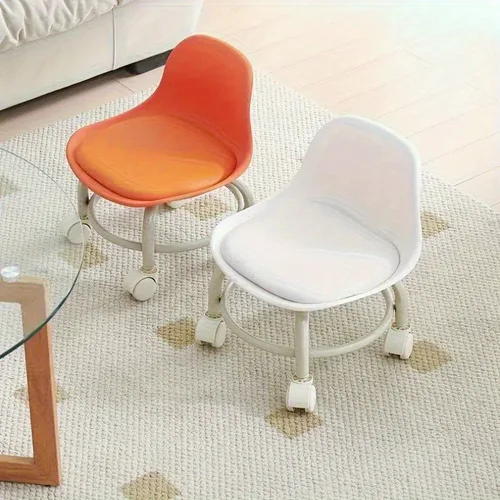 Imagen 2 del producto Taburete redondo para el hogar, silla pequeña gruesa, taburete redondo de plástico, taburete alto moderno y sencillo, taburete para mesa de comedor, apilable