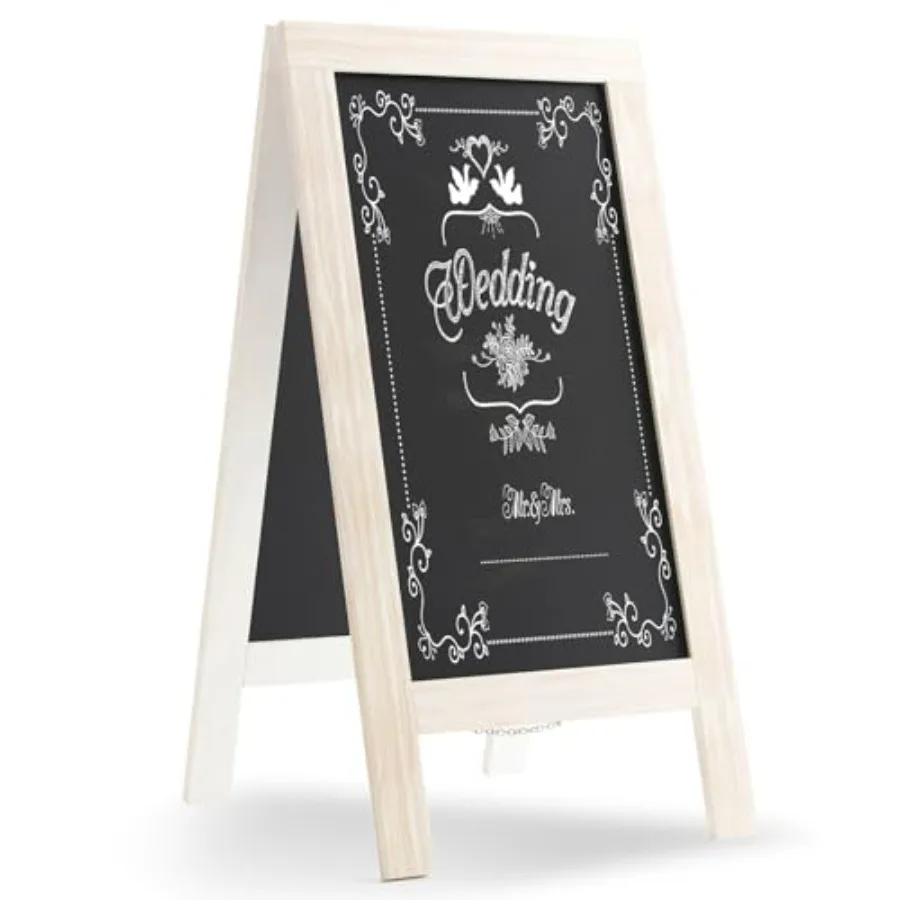 

Доска-штендер 40x20 дюймов из массива сосны, белая меловая доска в деревенском стиле, уличная меловая доска-штендер, меловая доска-мольберт А-образной формы