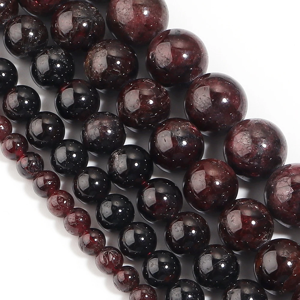 1strand 4/6/8/10/12mm Wine Red Garnet Natural Stone Beads Round Loose Spacer Bead For Jewelry Making DIY Necklace Bracelet