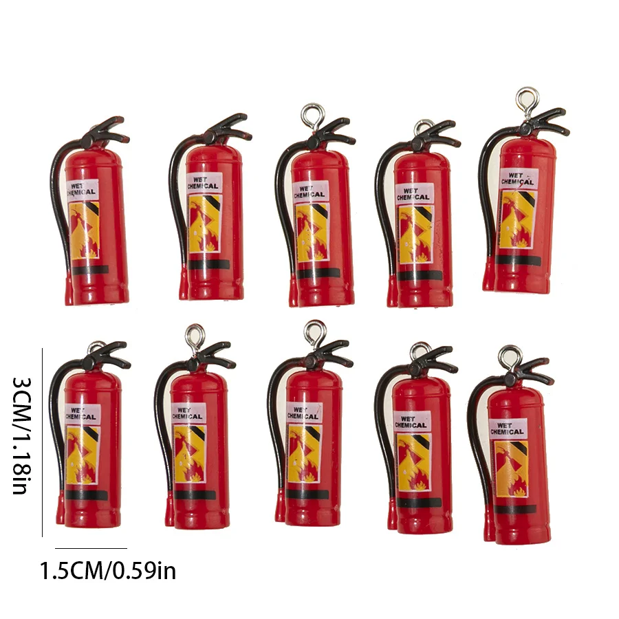 Mini Simulation Fire Safety Model, Dollhouse Miniature Scene Decor, DIY Beadwork Jewelry Making Charms, Micro Landscape Ornament
