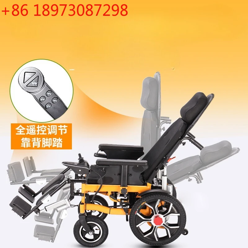 Electric wheelchair folding lightweight widening fat disabled intelligent fully automatic special reclining scooter