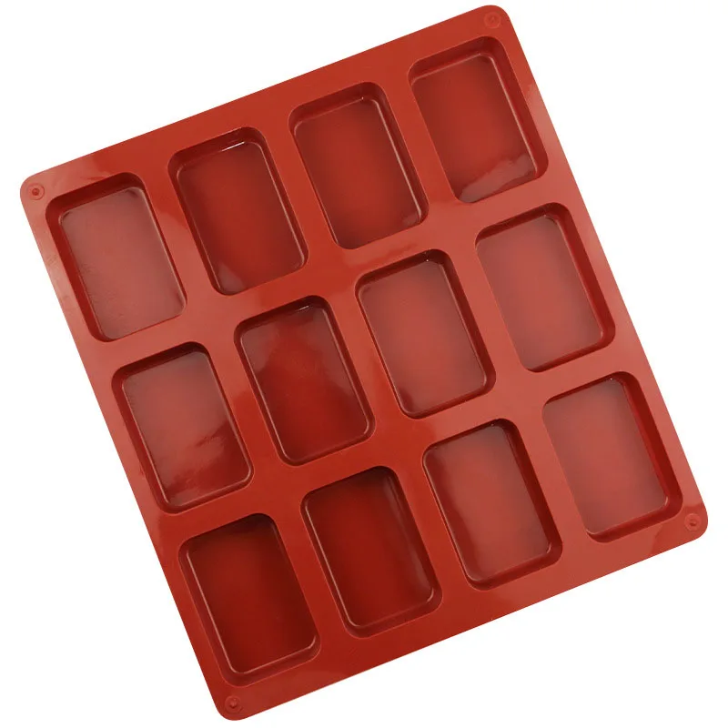 12 Hole Rounded Rectangle Silicone Soap Mold for Handmade Craft DIY Soap Making Tools Molds Food Grade Silicone Soap Form  Mould