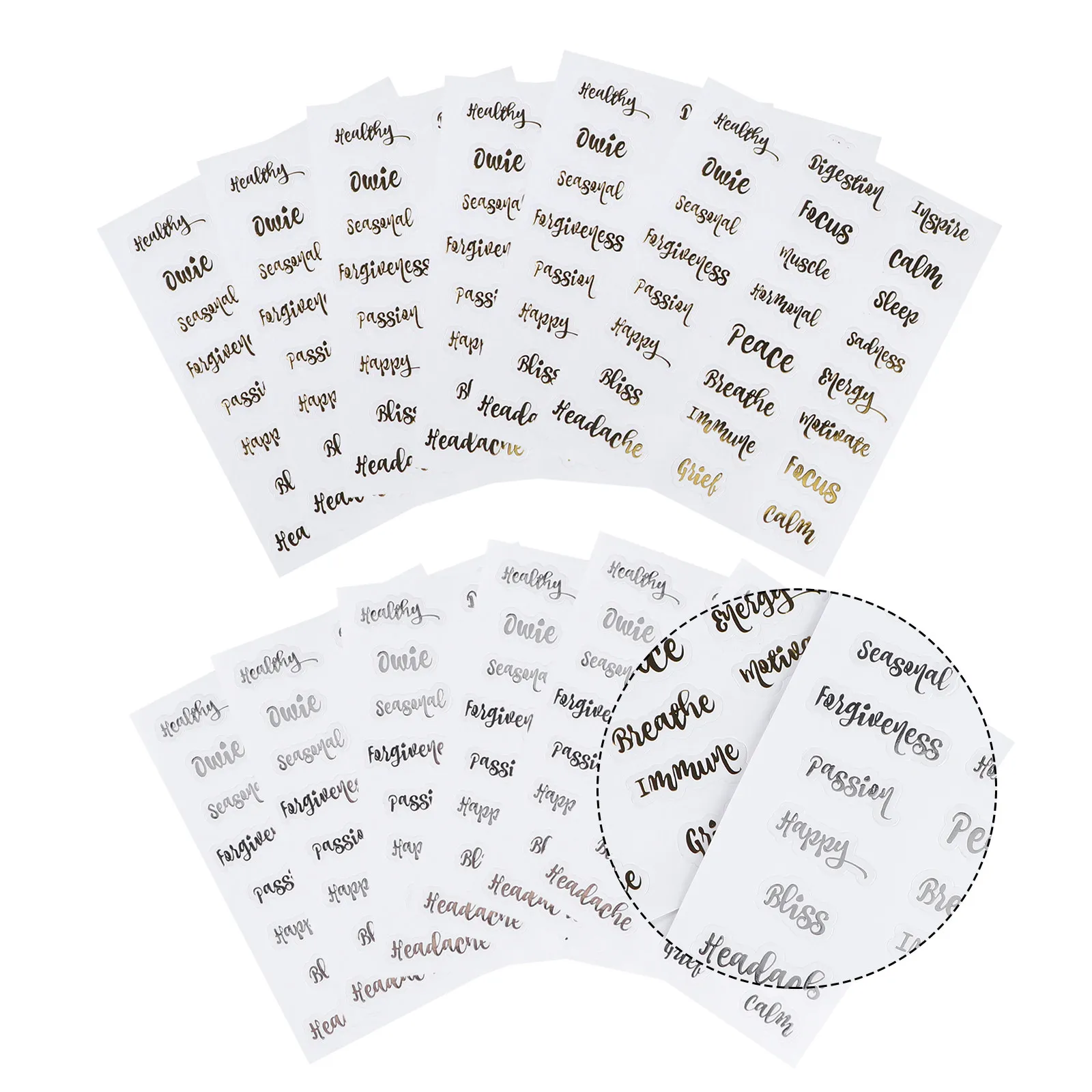 

10 Sheets Essential Oil Bottle Stickers Self-Adhesive Premium Label Stickers for Aromatherapy Bottles Perfume Cosmetics Dropper