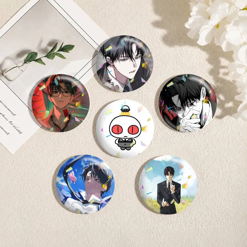 Novel GSGW K-Kim S-Soleum  25 32 44 58 75mm Badges Personalized Round Brooches Pins Accessory Gift