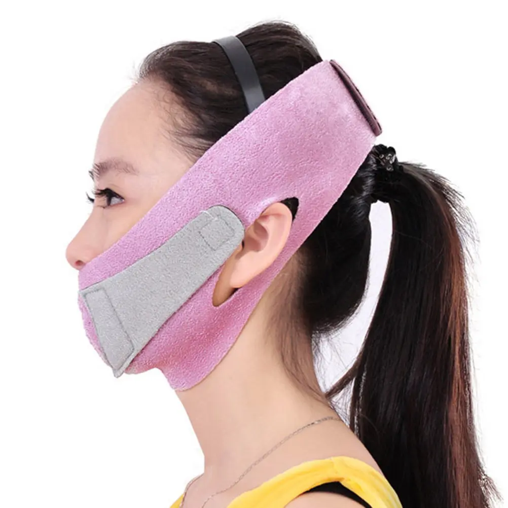 1 unidad de Correa Facial Rosa para Lifting y Esculpido Facial en V, Alivio de Ronquidos, Reafirmación y Estiramiento de la Piel