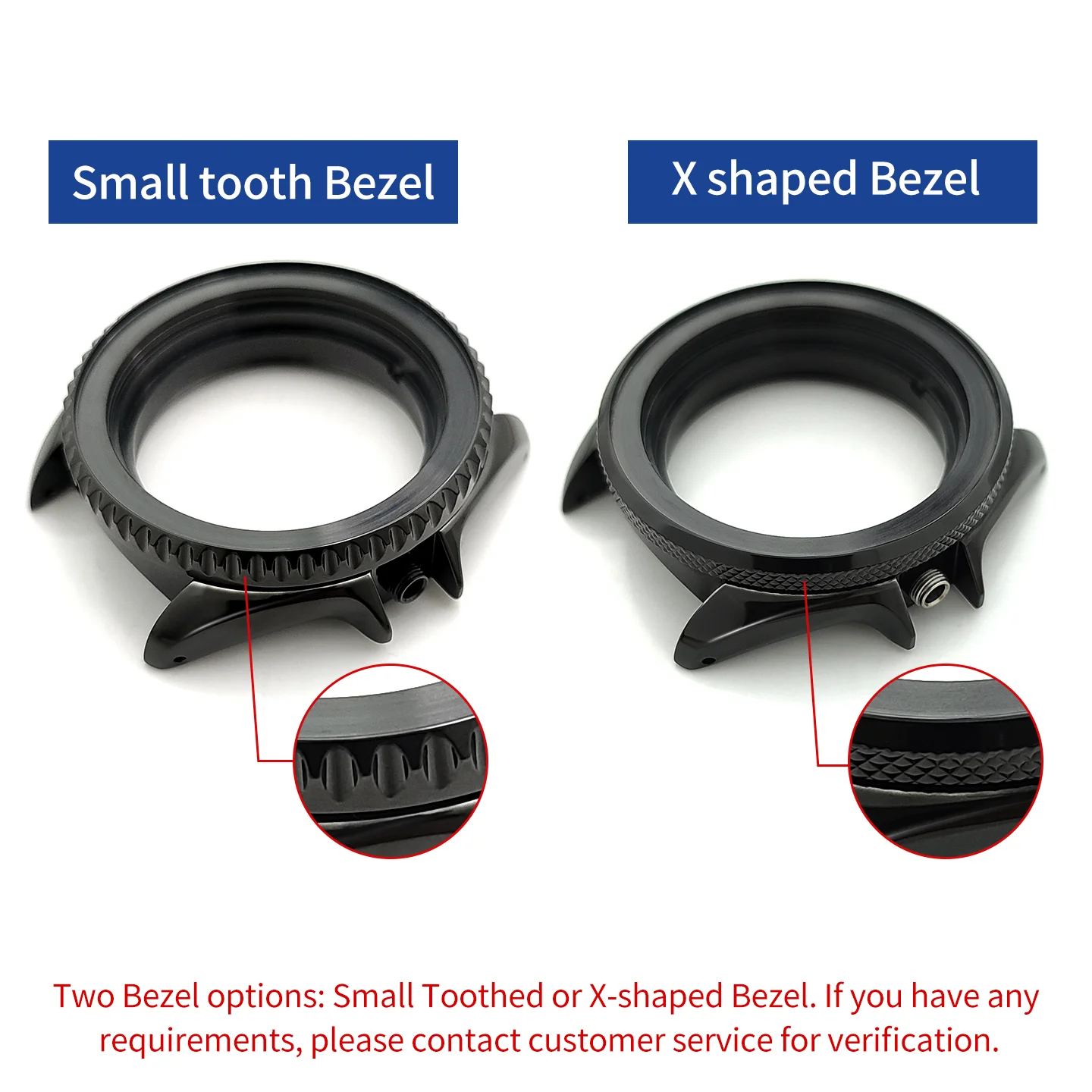 SKX ساعة سوداء مجموعة علبة وزارة الدفاع ل SKX007 009 لامعة إنهاء الصلب يناسب NH35 NH36 حركة الفصل حلقة تاج الحافة العلبة الخلفية أجزاء