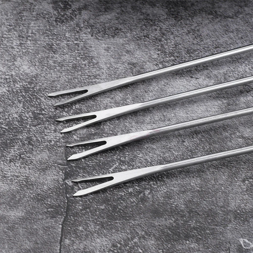 

8 PCS Barbecue Fork Banquet Hotpot Silverware Marshmallow Forks Stainless Steel