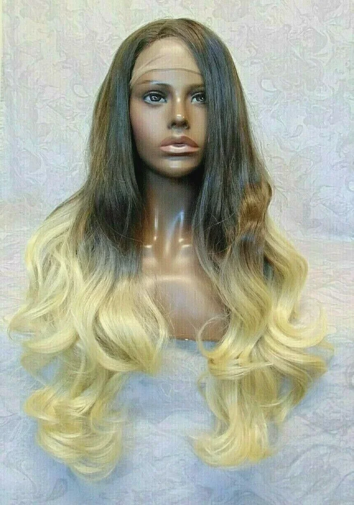 

Excellent Swiss Long Brown Ombre High Heat Full Synthetic Wig