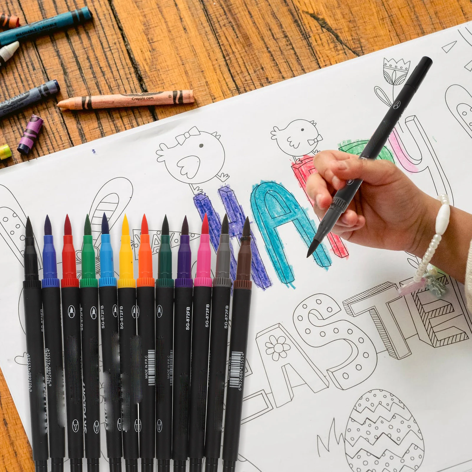 Rotuladores de doble cabeza para estudiantes, herramientas de dibujo artístico de línea de precisión, escritura suave, pintura creativa, 12 Uds.