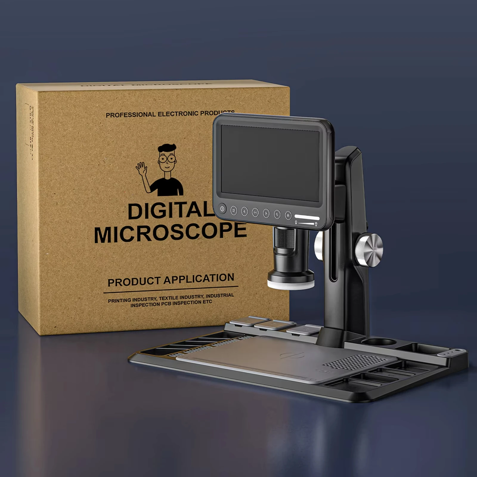 1600X magnification 7-inch IPS LCD touch screen sensitive digital microscope with wireless remote control