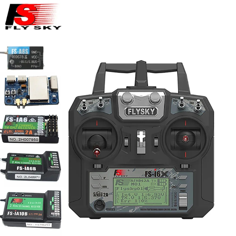 Original Flysky FS-i6X 10CH 2.4GHz AFHDS 2A RC Transmitter With FS-iA6B FS-iA10B FS-X6B FS-A8S Receiver For Rc Airplane