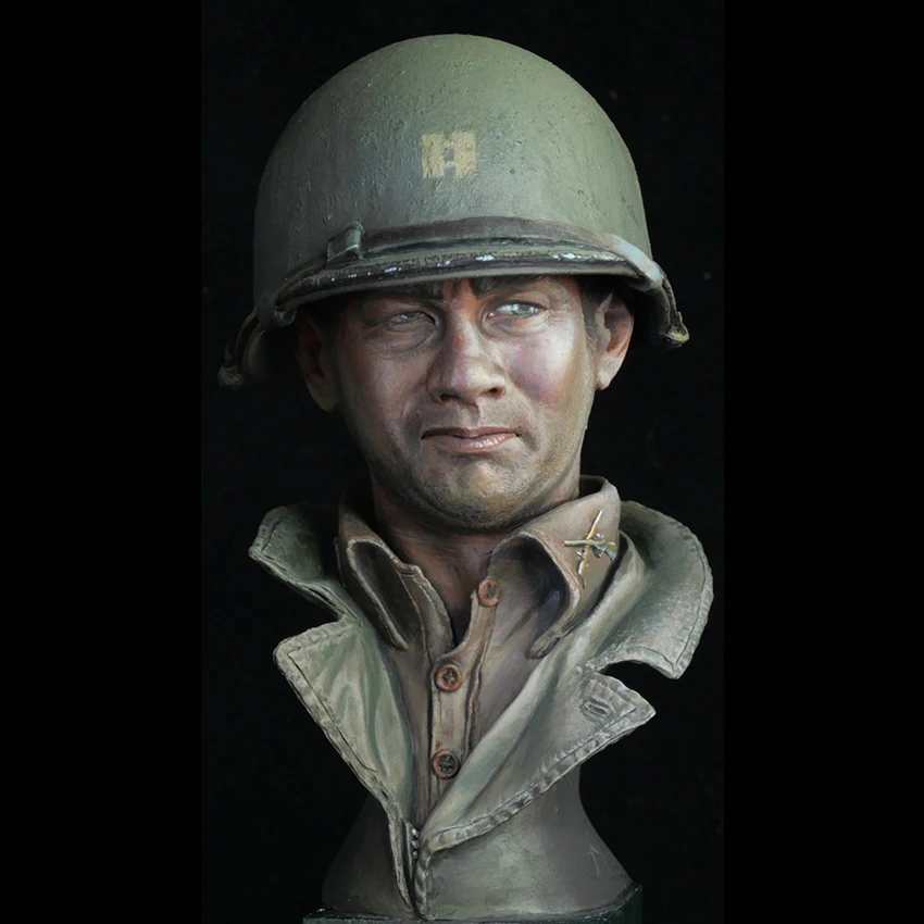 1/10 US Officer in winter bust Normandy 1944  Resin figure Model kits Miniature soldier Unassembly Unpainted