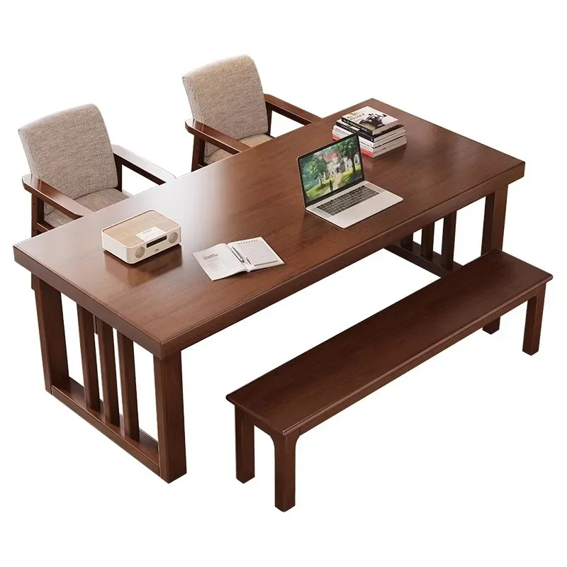 

Большой стол из массива дерева для гостиной, длинный стол для зоны отдыха, двойной стол для чтения и учебы, простой рабочий стол в скандинавском стиле.