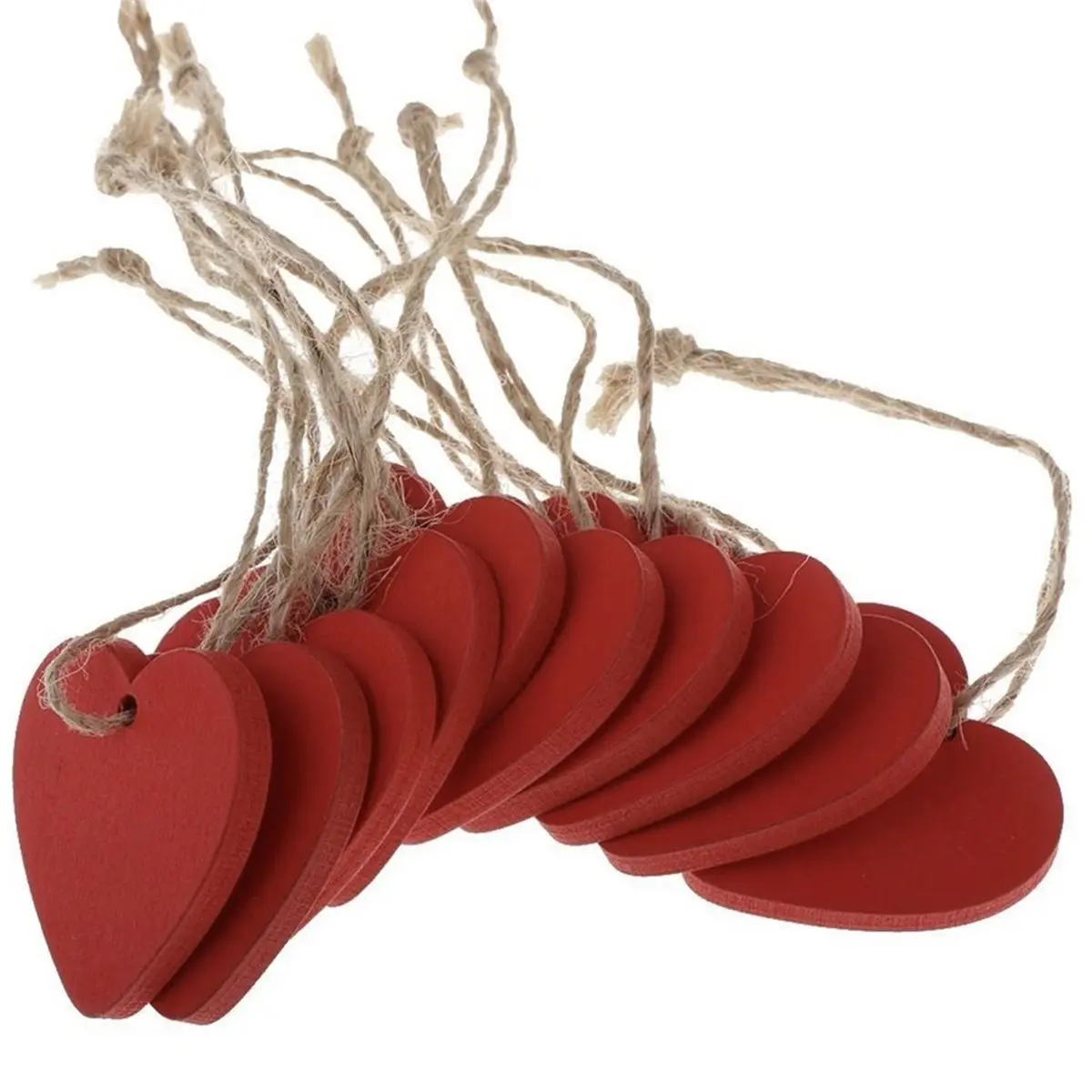 AB52 10pcs Mini Heart Wood Crafts Cutouts for Wedding Valentine'S Day and Mother'S Day Decorations