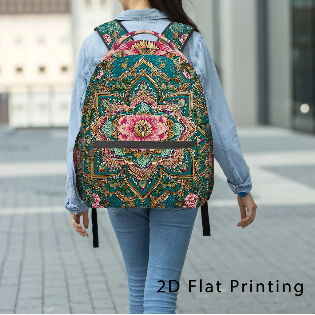 Vintage Bohemian Mandala Design in 2D Flat Print, Roller Skate Backpack, Teenager'S Backpack Office Bag for Teenager