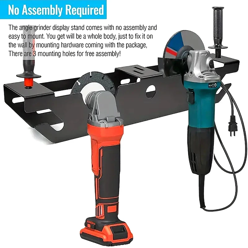 Winkelschleifer-Halter, Wandhalterung, 2 Bucht, vielseitig einsetzbar, mit Drahtaufhänger, Winkelschleifer-Aufbewahrungsregal für Winkelschleifer
