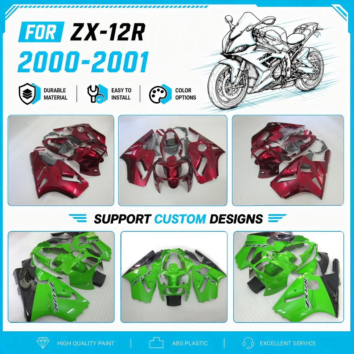 Custom Kawasaki ZX12R Motorcycle Parts - AliExpress