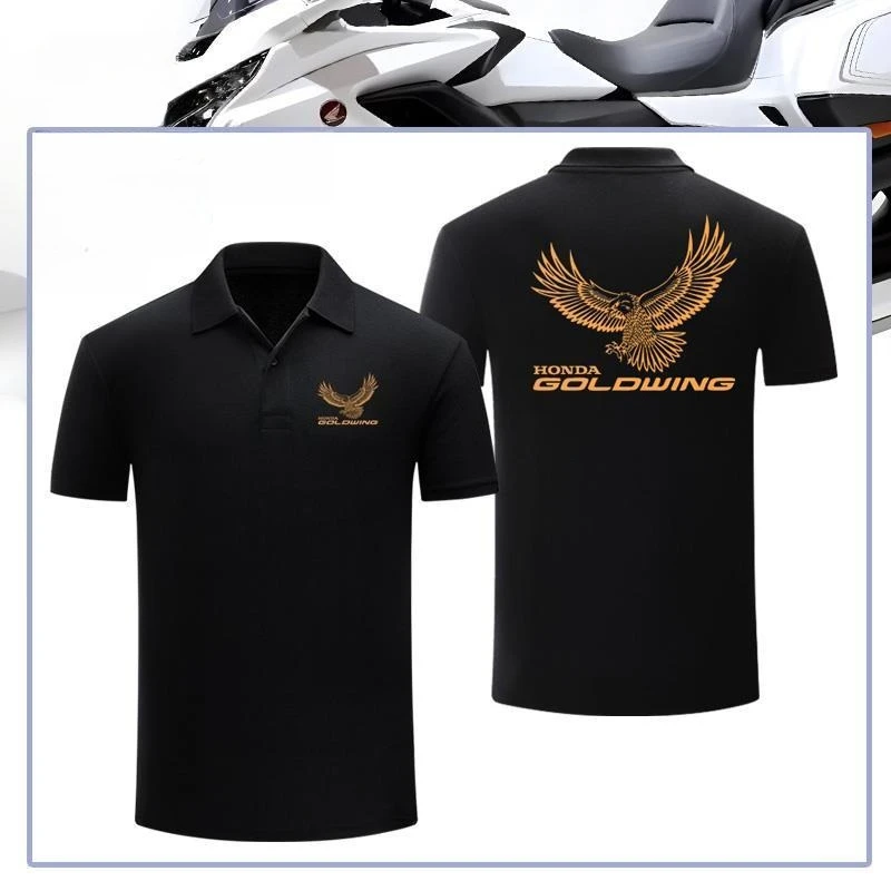 

Honda Men's and Women's Polo Shirt GOLDWING Motorcycle Lapel Short-sleeved Racing Car Riding Off-road T-shirt Summer Versatile