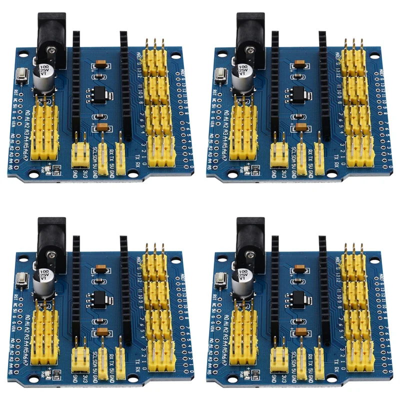 4-pack I/O-uitbreidingssensor schildmodule voor Arduino Nano V3.0 compatibel met UNO R3-pack van 4