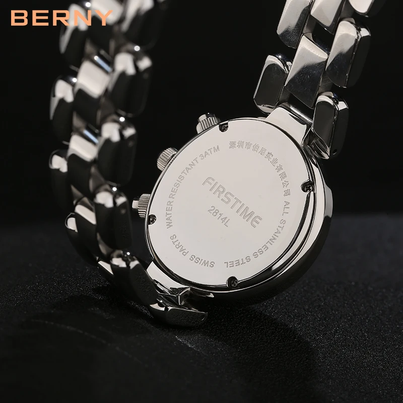 BERNY-reloj de cuarzo para mujer, cronógrafo con fecha automática, resistente al agua, regalo de diseño, moda de lujo