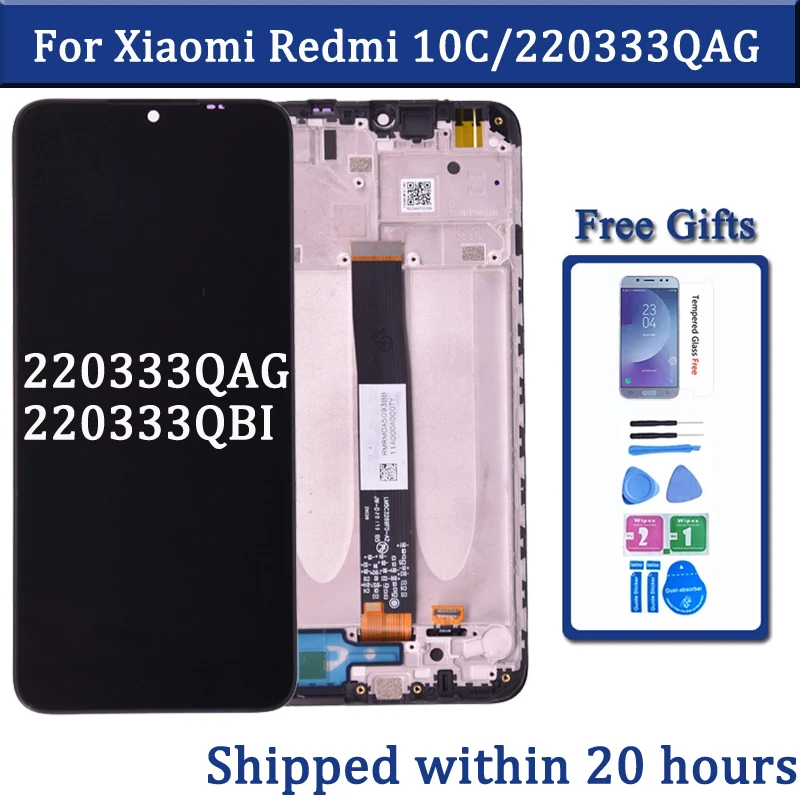 6.71\'\' For Xiaomi Redmi 10C Display LCD Touch Screen Digitizer 220333QAG, 220333QBI Replacement Phone Parts Assembly