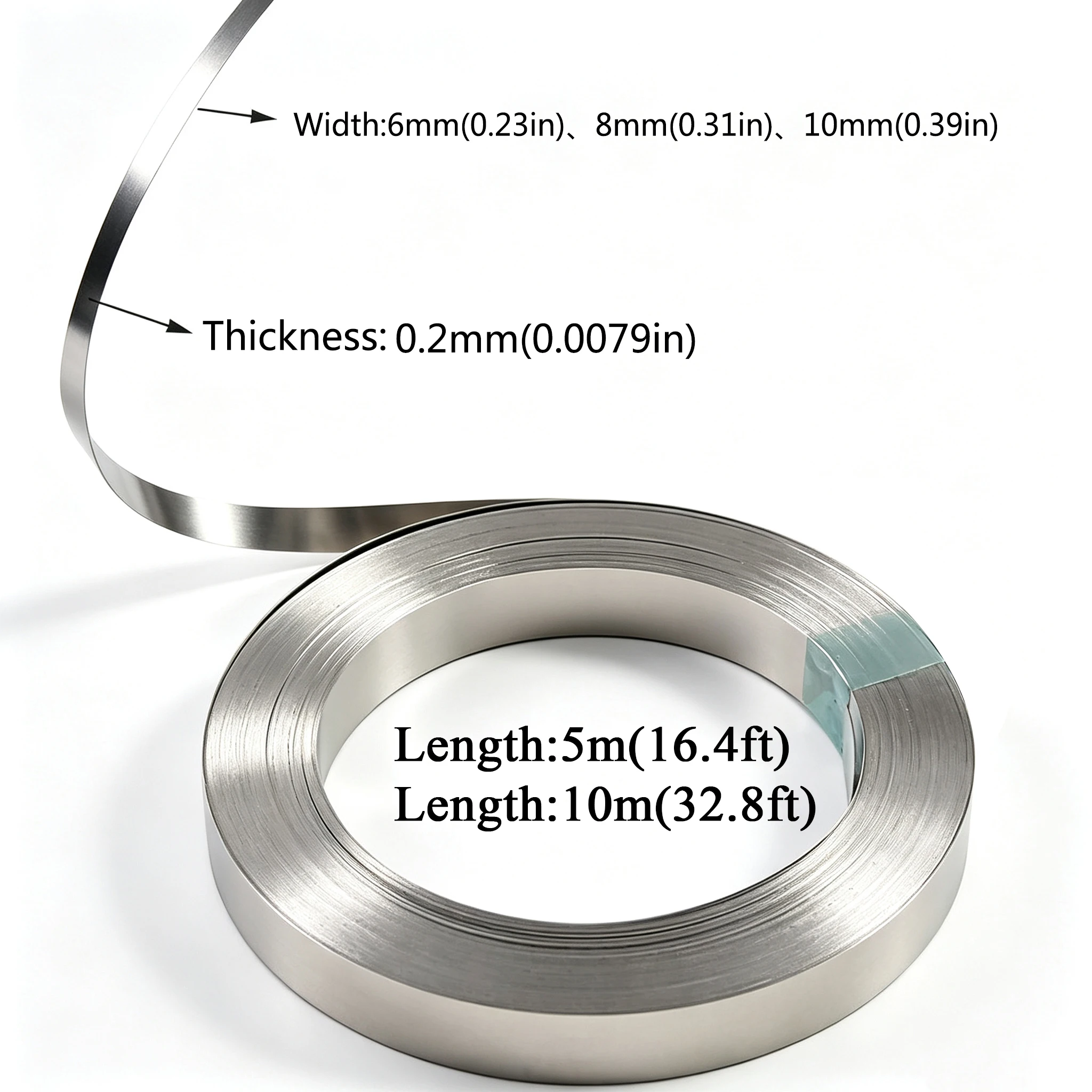 5m/10m/Roll 18650 Li-ion Battery Nickel Plated Strip Connector 0.2mm*6 0.2mm*8 0.2mm*10Battery Connector Spot Welder Steel Belt
