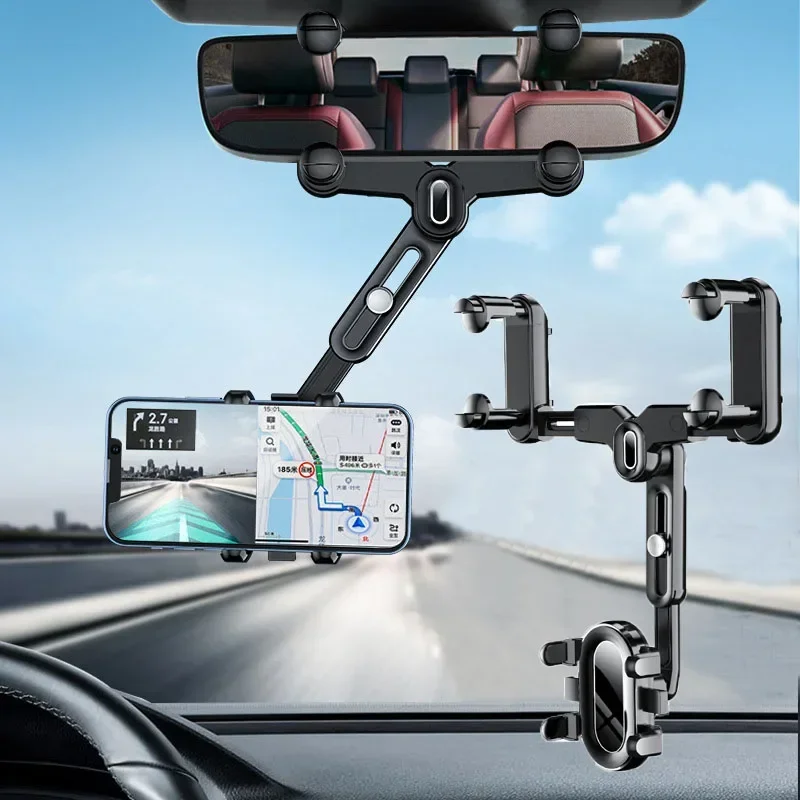 

Car Rearview Mirror Phone Holder Adjustable Phone Holder Mount for Mobile Phone GPS Support Stand Automobile Interior Accessorie