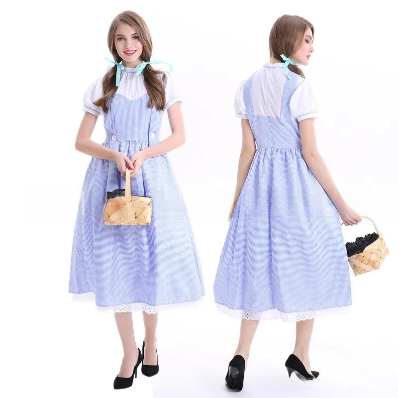 

Хэллоуин сценический костюм больших размеров женский наряд слуги ретро юбка фермерского дома для толстых людей женская драма