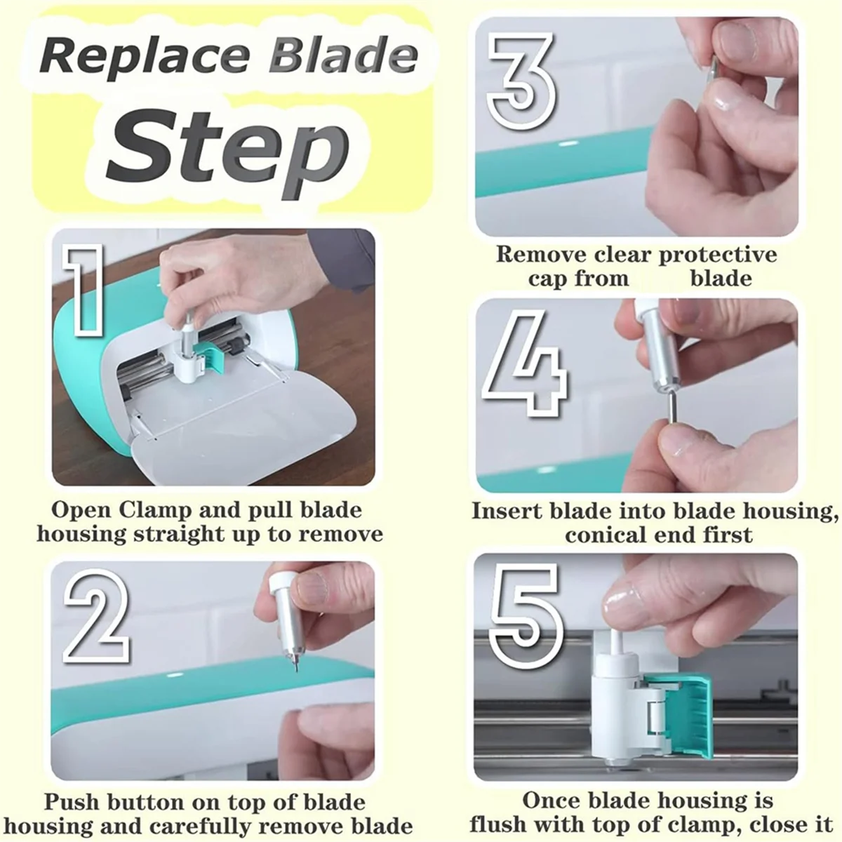 Lame da taglio di ricambio da 20 pezzi per Joy, lama standard in carburo di tessuto vinilico tagliato per Joy Machine, per carte personalizzate.