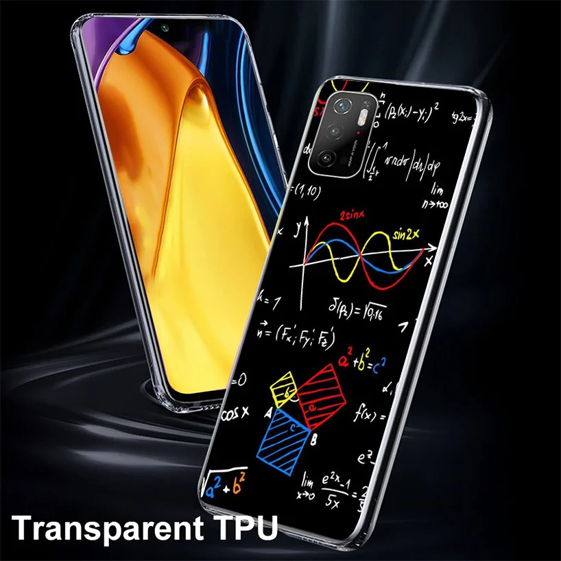 Physics Chemical Mathematics Phnoe Case for Xiaomi Poco X5 Pro X4 Gt X3 Nfc M5S M4 M3 M2 F3 F2 F1 Mi Note 10 Lite A2 A3 Unique C