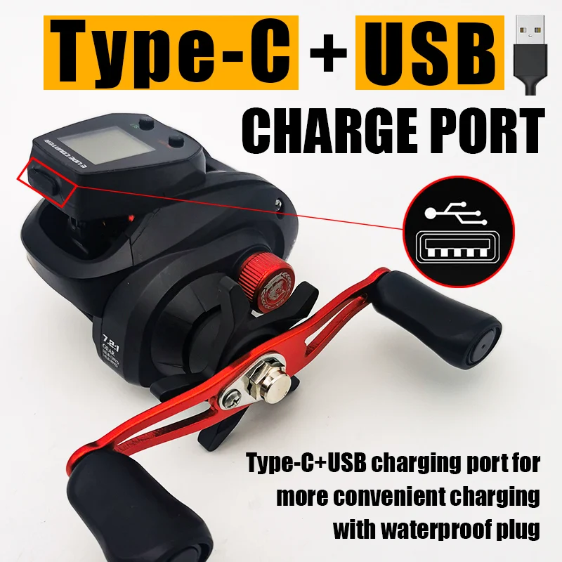 Electronic large screen counting fishing wheel high speed 7.2:1 10kg saltwater freshwater application image 6