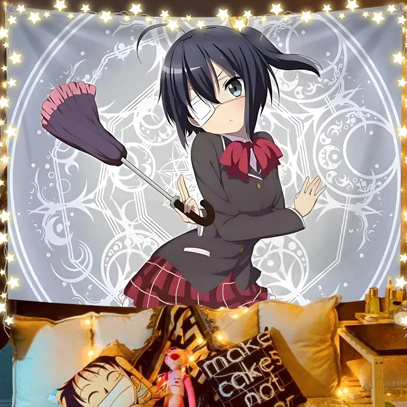 VIKAMA Rikka Takanashi Umbrella Tapestry Wall Hanging, 6 Designs, Wall Decor for Bedroom Living Room Dorm